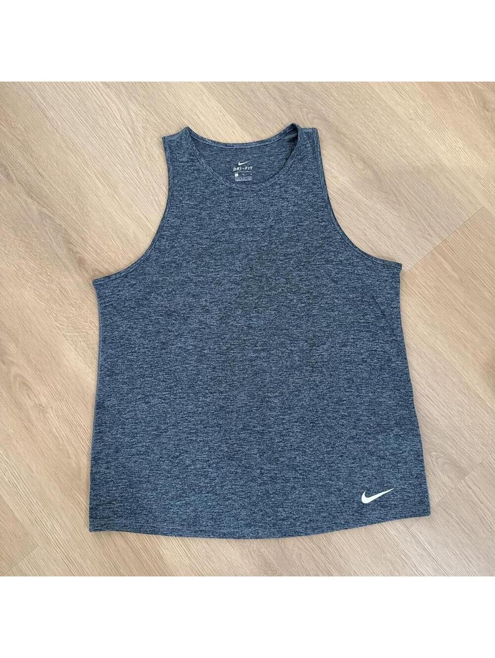 Nike Dri-FIT Heathered Blue/Gray Athletic Tank Top Size Large